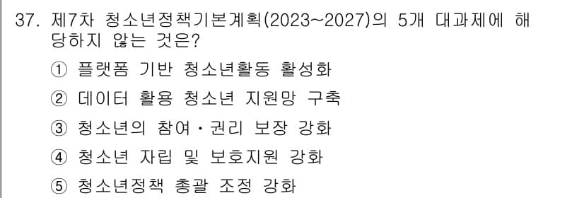 청소년상담사_1급(1교시) 2023년 37번 - 정답과 핵심 포인트를 검수 중인 기출문제
