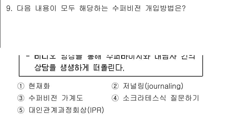 청소년상담사_1급(1교시) 2023년 9번 - 정답과 핵심 포인트를 검수 중인 기출문제