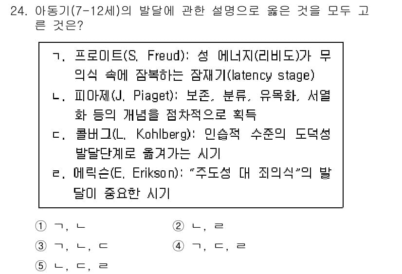 사회복지사_1급(1교시)(구) 2024년 24번 - 정답과 핵심 포인트를 검수 중인 기출문제