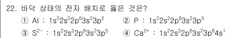 소방공무원(경력)_화학개론 2023년 22번 - 정답과 핵심 포인트를 검수 중인 기출문제