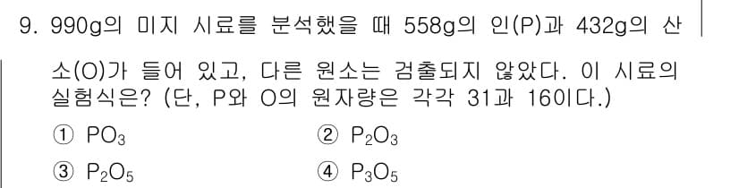 소방공무원(경력)_화학개론 2023년 9번 - 정답과 핵심 포인트를 검수 중인 기출문제