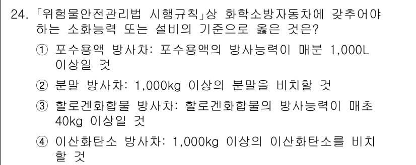 소방공무원(공개)_소방관계법규(구) 2023년 24번 - 화재로부터 인명 및 재산을 보호하기 위해 소방력의 기준이 설정되어 있으며... 에 관한 핵심 기출문제