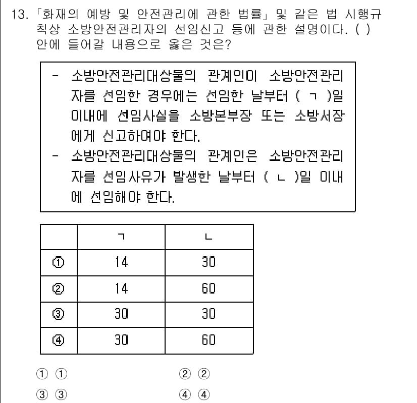 소방공무원(공개)_소방관계법규 2023년 13번 - 소방본부장은 소방안전관리에 관한 법률에 따라 소방안전관리자에게 안전 관리... 에 관한 핵심 기출문제