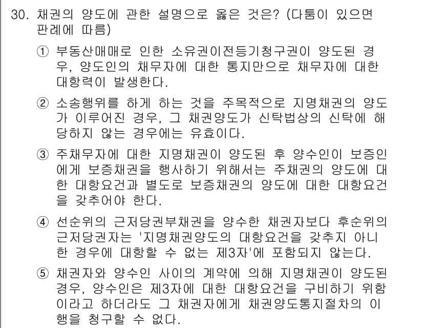 변리사_1차(2교시) 2024년 30번 - 정답과 핵심 포인트를 검수 중인 기출문제