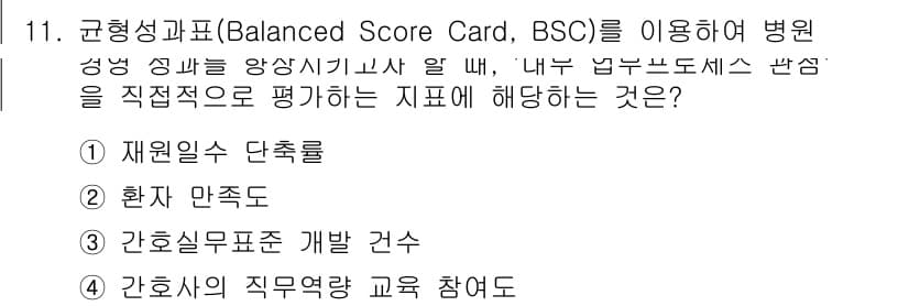 9급_지방직_공무원_간호관리 2023년 11번 - 정답과 핵심 포인트를 검수 중인 기출문제