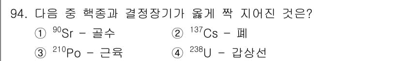 원자력기사 2023년 94번 - 정답과 핵심 포인트를 검수 중인 기출문제
