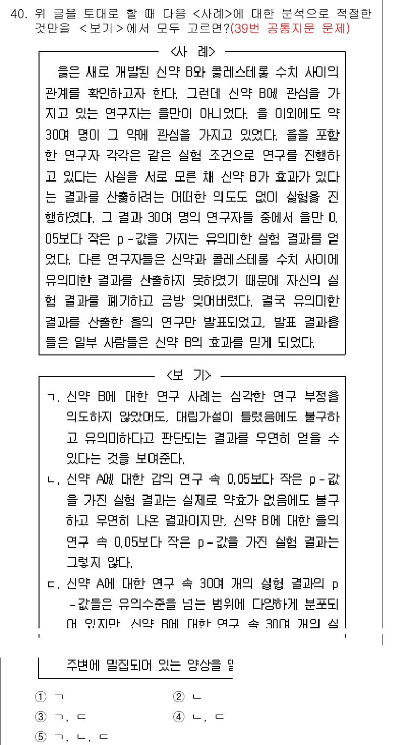 PSAT_언어논리 2024년 40번 - 정답과 핵심 포인트를 검수 중인 기출문제
