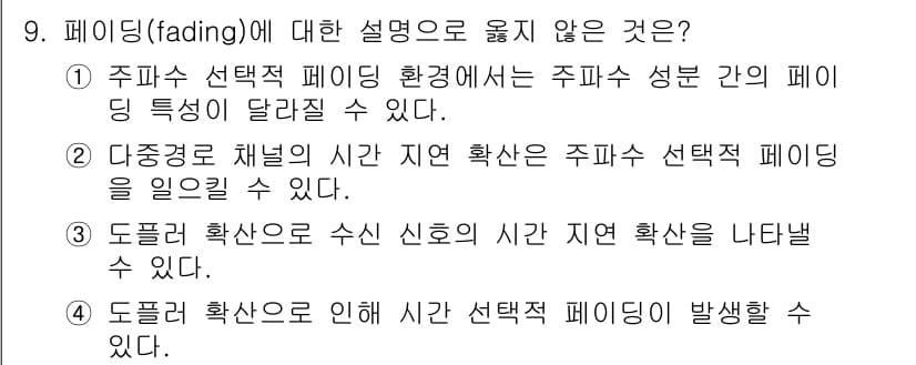 9급_국가직_공무원_무선공학개론 2024년 9번 - 정답과 핵심 포인트를 검수 중인 기출문제