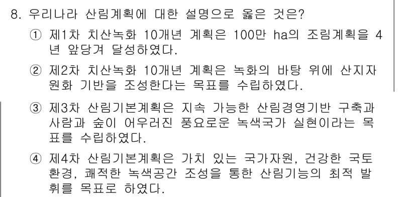 9급_국가직_공무원_임업경영 2024년 8번 - 정답과 핵심 포인트를 검수 중인 기출문제