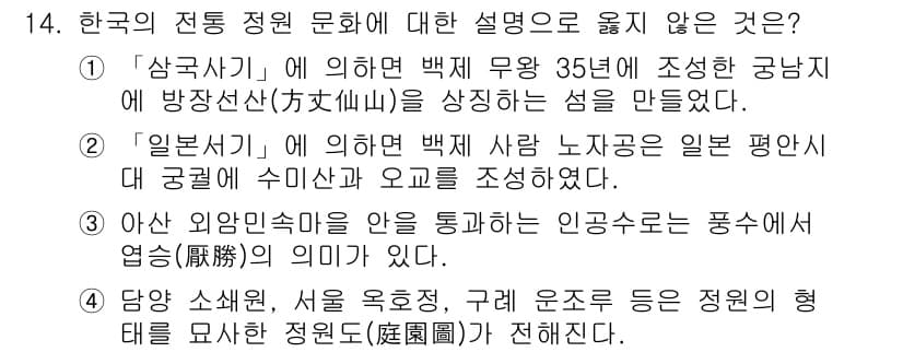 9급_국가직_공무원_조경계획및설계 2024년 14번 - 정답과 핵심 포인트를 검수 중인 기출문제