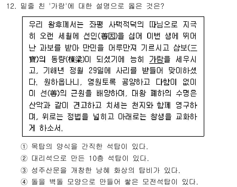 9급_국가직_공무원_한국사 2024년 12번 - 정답과 핵심 포인트를 검수 중인 기출문제