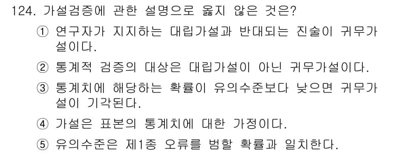 경영지도사_1차_1교시 2024년 124번 - 정답과 핵심 포인트를 검수 중인 기출문제