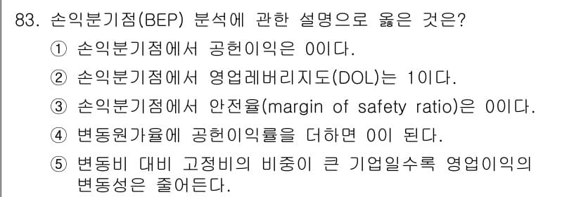 경영지도사_1차_2교시 2024년 83번 - 정답과 핵심 포인트를 검수 중인 기출문제