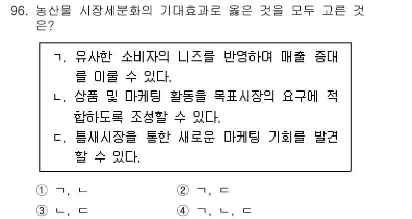 농산물품질관리사_1차 2024년 96번 - 정답과 핵심 포인트를 검수 중인 기출문제