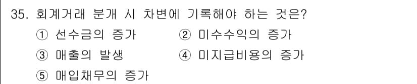 공인노무사_1차(경영학개론)(구) 2024년 35번 - 정답은 ② 미수수익의 증가입니다. 회계거래는 자산의 변동을 포함하며, 미... 에 관한 핵심 기출문제