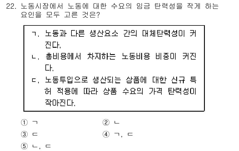 공인노무사_1차(경제학원론)(구) 2022년 22번 - 정답과 핵심 포인트를 검수 중인 기출문제