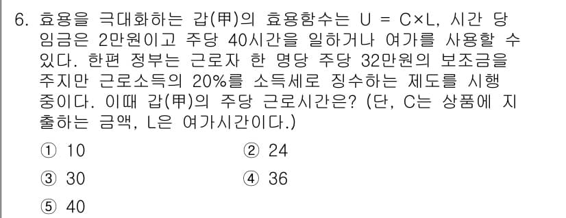공인노무사_1차(경제학원론)(구) 2023년 6번 - 정답과 핵심 포인트를 검수 중인 기출문제