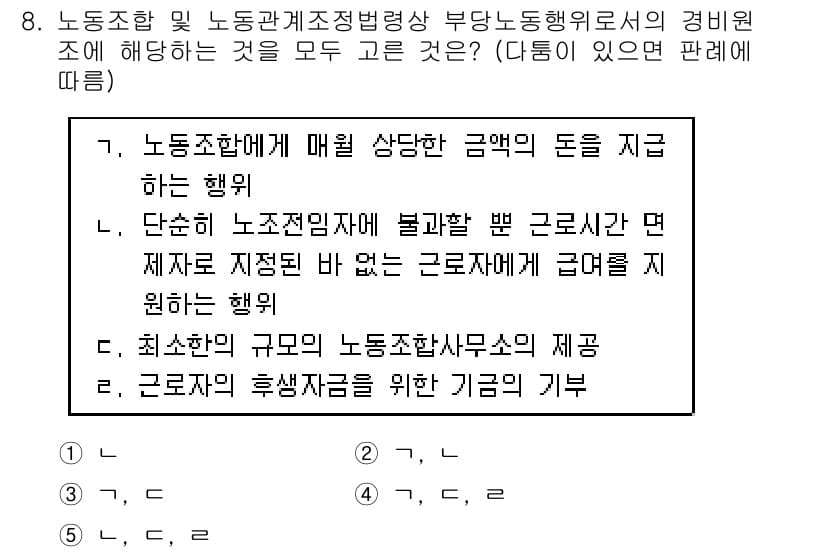 공인노무사_1차(노동법2)(구) 2017년 8번 - 정답과 핵심 포인트를 검수 중인 기출문제