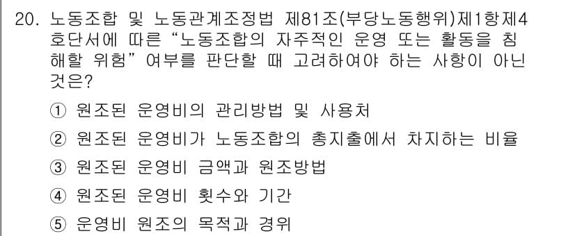 공인노무사_1차(노동법2) 2022년 20번 - 정답과 핵심 포인트를 검수 중인 기출문제