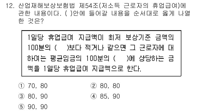 공인노무사_1차(사회보험법)(구) 2017년 12번 - 정답과 핵심 포인트를 검수 중인 기출문제