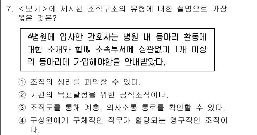 9급_지방직_공무원_서울시_간호관리(8급) 2023년 7번 - 정답과 핵심 포인트를 검수 중인 기출문제