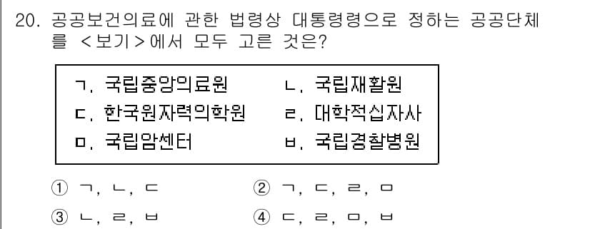 9급_지방직_공무원_서울시_의료관계법규 2023년 20번 - 정답과 핵심 포인트를 검수 중인 기출문제