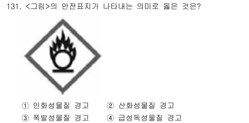 연구실안전관리사 2023년 131번 - 정답과 핵심 포인트를 검수 중인 기출문제
