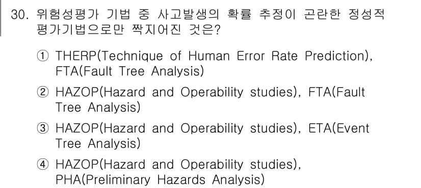 연구실안전관리사 2023년 30번 - 정답과 핵심 포인트를 검수 중인 기출문제