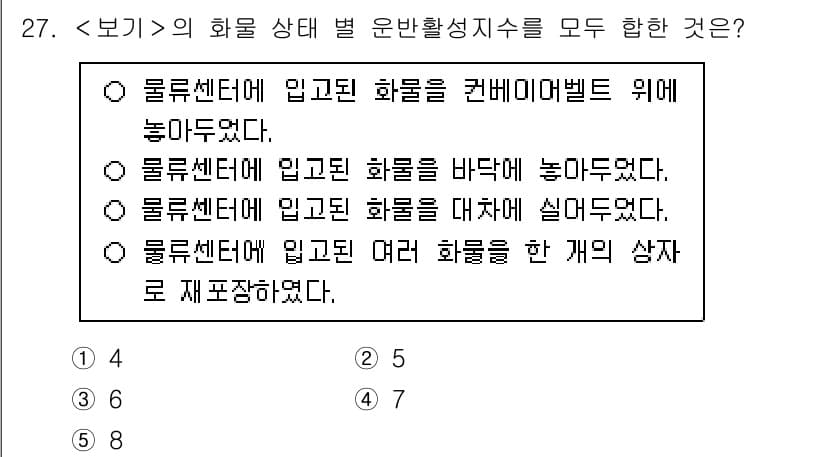 물류관리사_2교시 2024년 27번 - 정답과 핵심 포인트를 검수 중인 기출문제