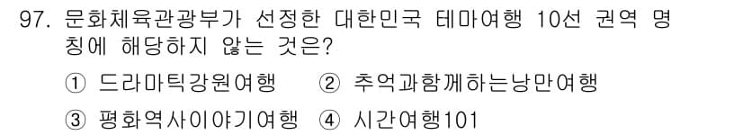 관광통역안내사_1교시(구) 2024년 97번 - 정답과 핵심 포인트를 검수 중인 기출문제
