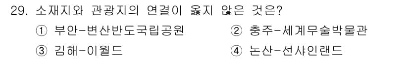 관광통역안내사_2교시(구) 2024년 29번 - 정답과 핵심 포인트를 검수 중인 기출문제