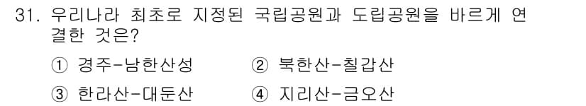 관광통역안내사_2교시(구) 2024년 31번 - 정답과 핵심 포인트를 검수 중인 기출문제