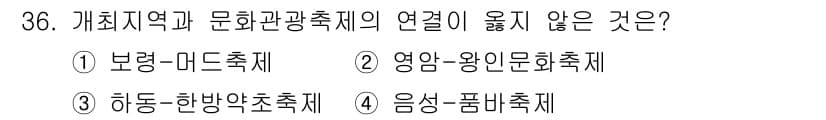 관광통역안내사_2교시(구) 2024년 36번 - 정답과 핵심 포인트를 검수 중인 기출문제