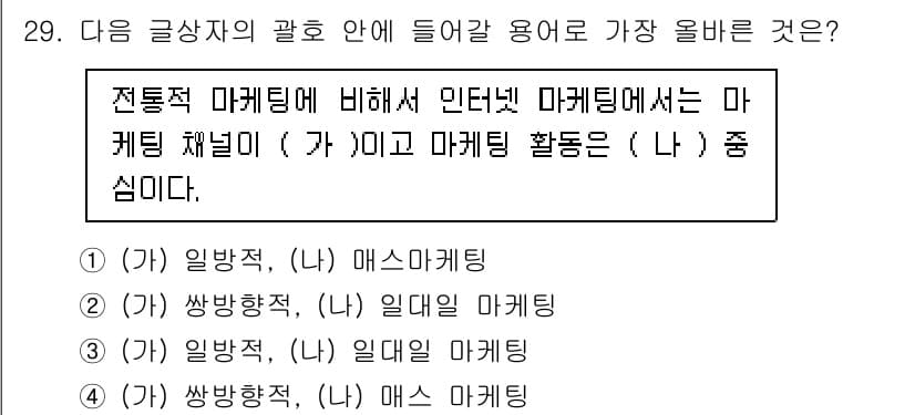 전자상거래운용사 2023년 29번 - 정답과 핵심 포인트를 검수 중인 기출문제