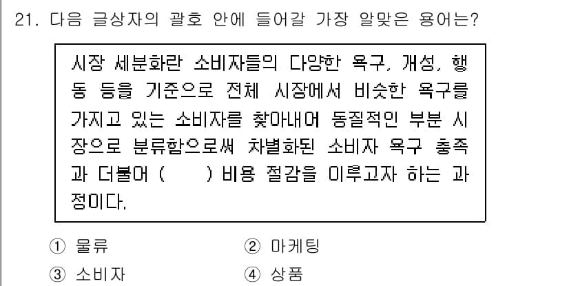 전자상거래운용사 2024년 21번 - 정답과 핵심 포인트를 검수 중인 기출문제