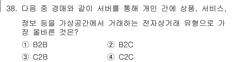 전자상거래운용사 2024년 38번 - 정답과 핵심 포인트를 검수 중인 기출문제