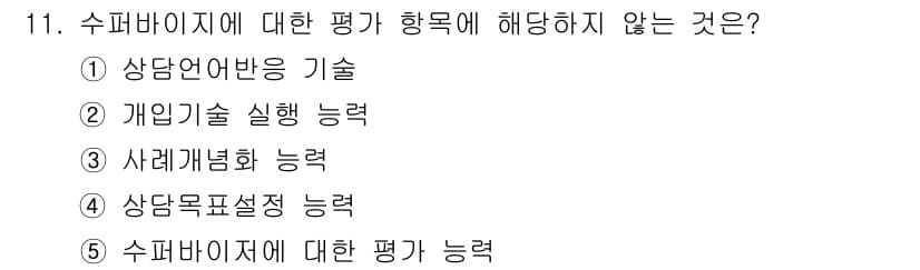 청소년상담사_1급(1교시)(구) 2024년 11번 - 정답과 핵심 포인트를 검수 중인 기출문제