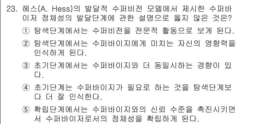 청소년상담사_1급(1교시) 2024년 23번 - 정답과 핵심 포인트를 검수 중인 기출문제