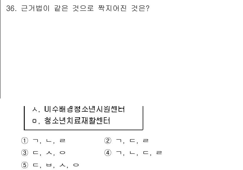 청소년상담사_1급(1교시) 2024년 36번 - 정답 3번인 이유는 다음과 같습니다. "청소년상담사"와 관련된 기관으로 ... 에 관한 핵심 기출문제