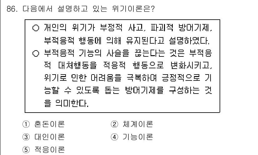 청소년상담사_1급(2교시) 2024년 86번 - 정답과 핵심 포인트를 검수 중인 기출문제