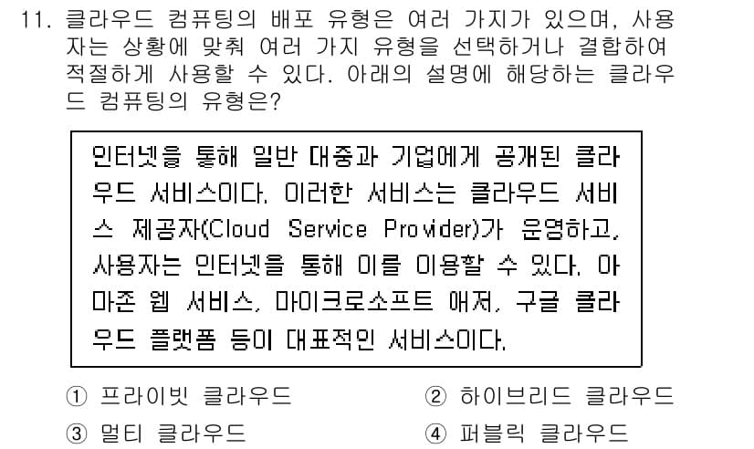 지능형홈관리사 2024년 11번 - 정답과 핵심 포인트를 검수 중인 기출문제