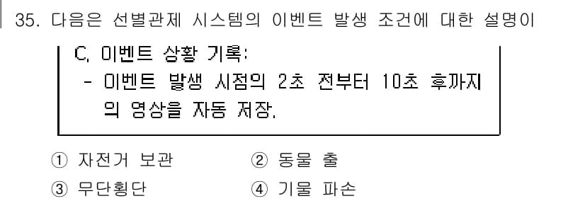 영상정보관리사 2024년 35번 - 정답과 핵심 포인트를 검수 중인 기출문제