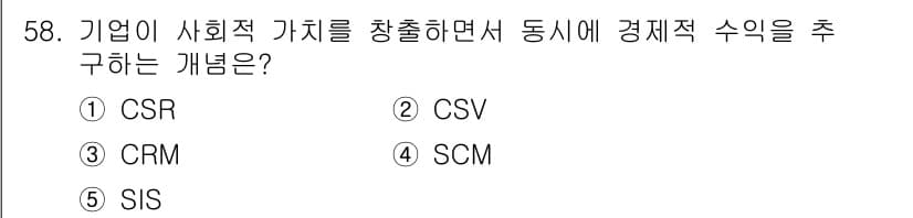 경영지도사_1차_1교시 2025년 58번 - 정답과 핵심 포인트를 검수 중인 기출문제