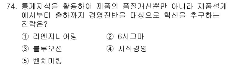경영지도사_1차_2교시(구) 2025년 74번 - 정답과 핵심 포인트를 검수 중인 기출문제