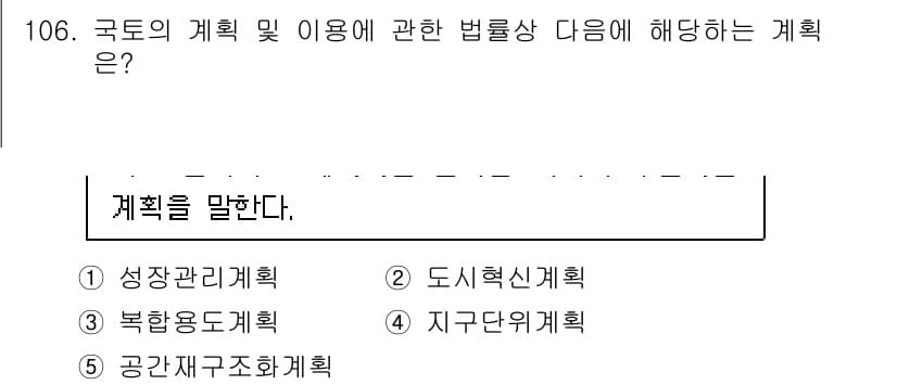 감정평가사_1차_1교시 2025년 106번 - 국도의 계획 및 이용에 관한 법률은 국토의 효율적인 이용과 관리를 목표로... 에 관한 핵심 기출문제
