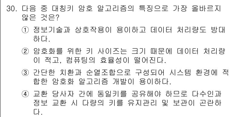 전자상거래관리사_1급 2018년 30번 - 정답과 핵심 포인트를 검수 중인 기출문제