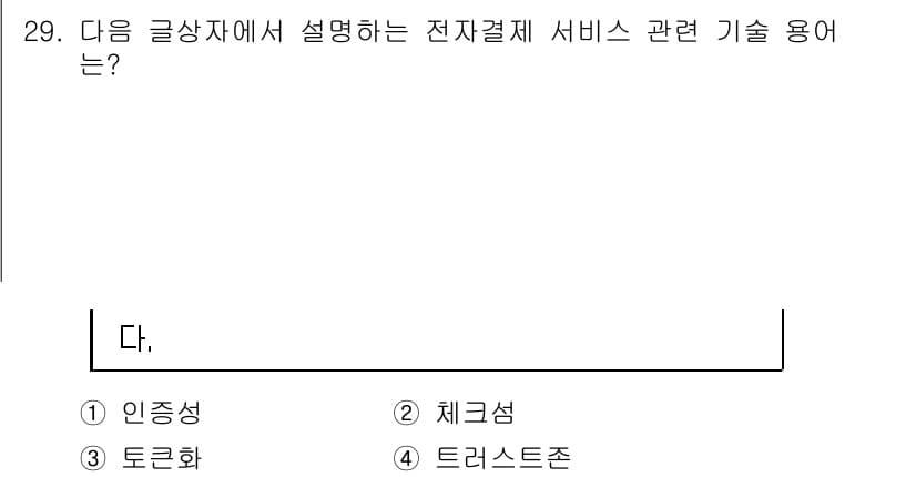 전자상거래관리사_1급 2019년 29번 - 정답과 핵심 포인트를 검수 중인 기출문제