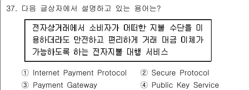 전자상거래관리사_1급 2019년 37번 - 정답과 핵심 포인트를 검수 중인 기출문제
