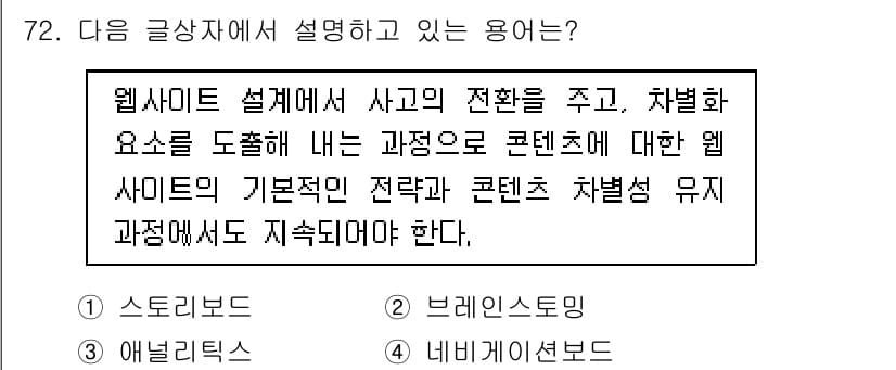 전자상거래관리사_1급 2019년 72번 - 정답과 핵심 포인트를 검수 중인 기출문제