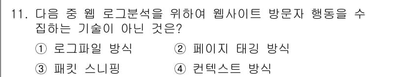 전자상거래관리사_1급 2020년 11번 - 정답과 핵심 포인트를 검수 중인 기출문제
